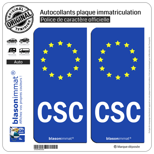Stickers Plaque Immatriculation Département 2A Corse - Lot De 4 - Fond Bleu Foncé Angles Arrondis