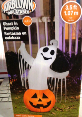 Halloween Inflatables Ebay Airblown Inflatables 3.5' Halloween ghost in pumpkin Decoration, LED ...