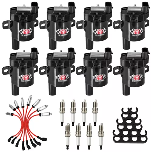 8 Set Round Ignition Coil and Spark Plug &Wire For GMC Chevy Silverado 1500 5.3L - Picture 14 of 24