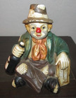 Vintage Interpur brand Clown Hobo Music Box "Tiny Bubbles" measures 6"H x 5.5"W — photo 1