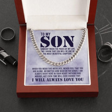 To My Son I Will Always Love You Necklace, Love From Dad And Mom To Son