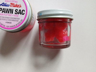 2 Atlas Mikes Spawn Sacs Soft Textured Eggs 6 Sacs per Jar Pink 62065