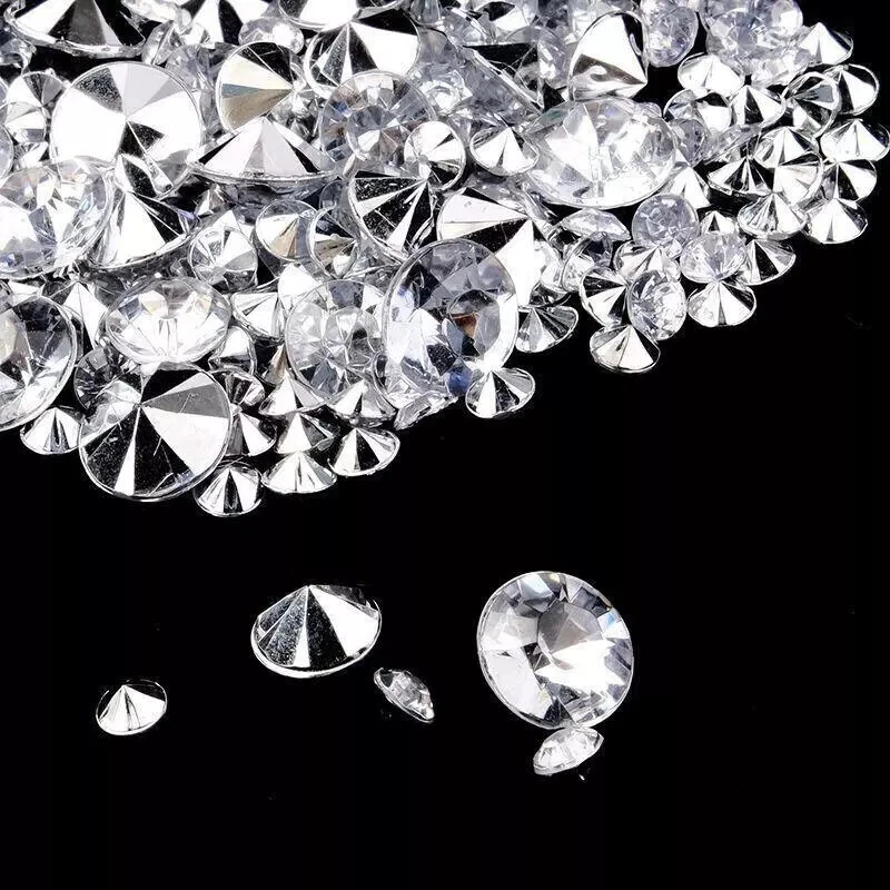 Mesa de dispersión de cristales acrílicos diamante confeti decoración de boda favor 2100 piezas Foto 2 de 4