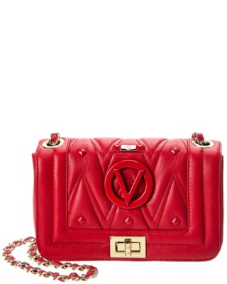 Valentino By Mario Valentino Beatriz Diamond Leather Shoulder Bag Women's Red