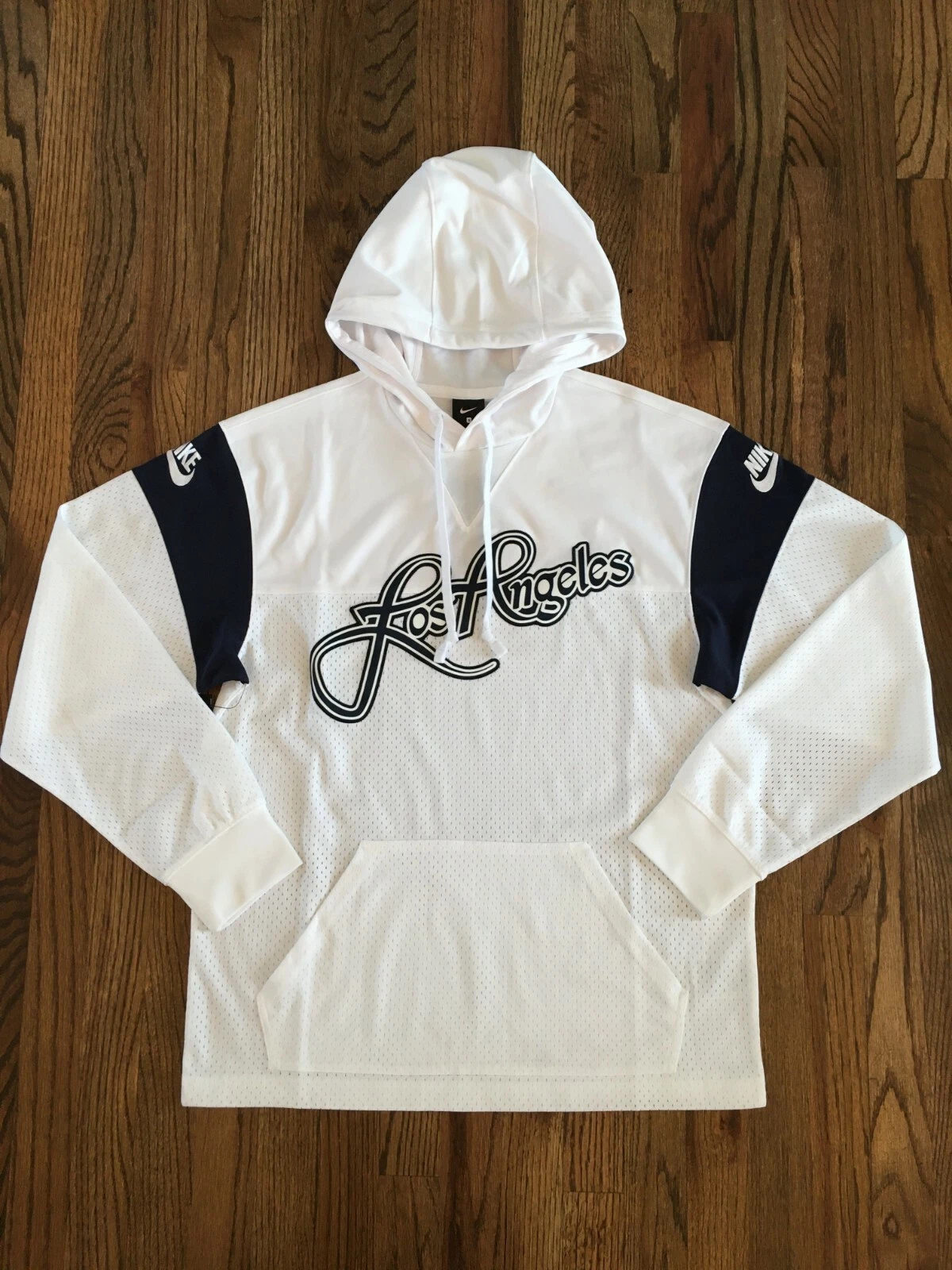 58 Nike Los Angeles Hoodie White & Blue BQ1655-100 Unisex Mens Small NWT $100