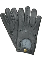 MEN'S CHAUFFEUR REAL LEATHER DRIVING GLOVES - SLATE GREY
