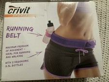 Crivit Sports Running Belt With 2 Ergonomic 0.3L Bottles Purple New In Box