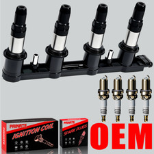 Brand OEM Ignition Coil & 4X Iridium Spark Plug For Chevy Cruze Sonic 1.8L UF620