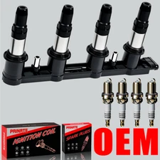 Brand OEM Ignition Coil & 4X Iridium Spark Plug For Chevy Cruze Sonic 1.8L UF620