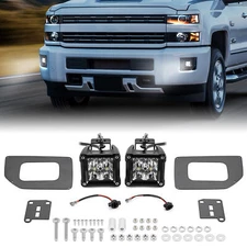 3'' 40W Bumper Fog Lights Lamps kit For 2015-2019 GMC Sierra 2500 3500 HD