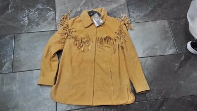 NWT H \u0026 M WOMENS SUEDE FRINGE SHIRT 