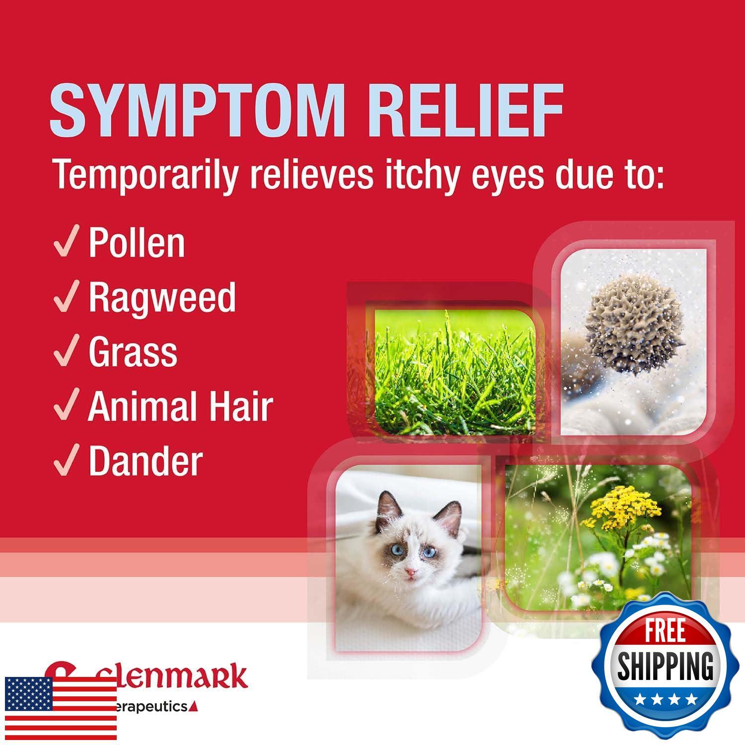 Glenmark Therapeutics Once Daily Olopatadine Eye Drops for Allergies, Redness