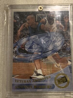 1998 Press Pass Double Threat Veteran Approved Stephon Marbury Auto SIGNED RC