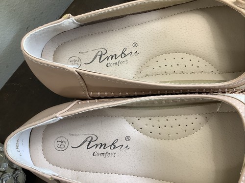 Mocasines planos sin cordones Ambu cómodos para mujer talla 6,5 Linda desnuda - Imagen 4 de 21