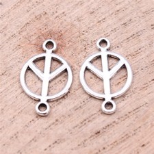 17x11mm Alloy Charm Peace symbol Pendant connector 100pcs