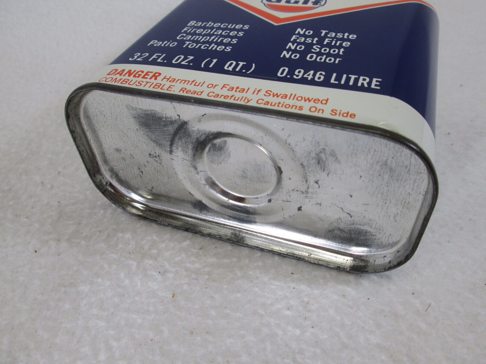 Vintage Gulf Lite Charcoal Starter Barbeque BBQ grill lighter fluid empty can