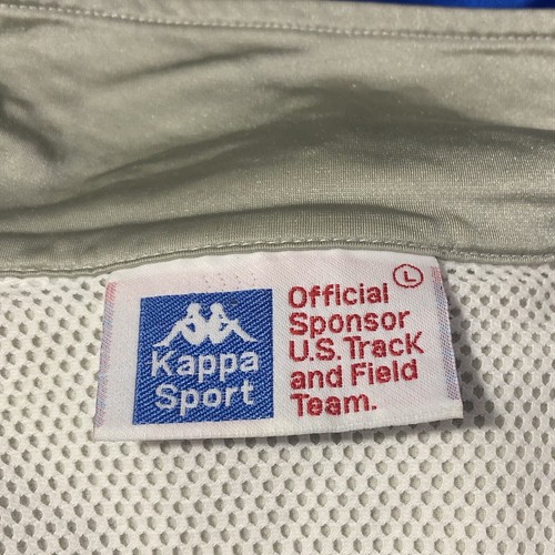 VTG 80s Kappa US Olympic Track & Field Team Official Jacket L Silver Blue Zip - Picture 7 of 8