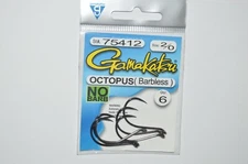gamakatsu octopus hook barbless safe size 2/0  6 per pack 75412 NO barb