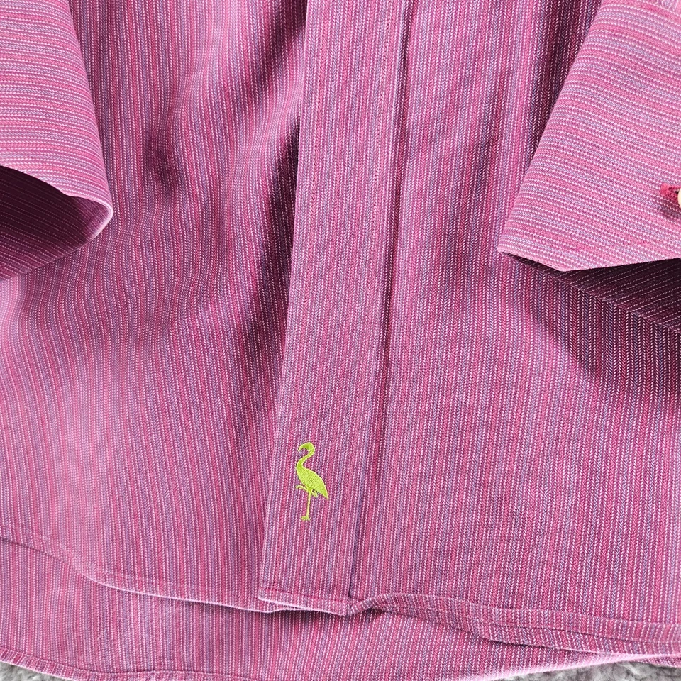 Camisa de manga larga Tailorbyrd XL roja de terciopelo con botones a rayas para hombre Foto 3 de 4