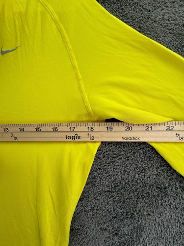 Nike Dri-fit Yellow 1/4 Zip Pullover Medium Lightweight Active Adult Workout - Picture 5 of 12