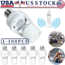 Infrared PIR Motion Sensor E27 LED Light Lamp Bulb Holder Socket Switch 110/220V