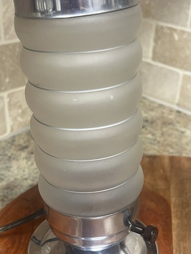 2 Art Deco Frosted Glass Chrome Torpedo Boudoir Vanity Bullet Table Lamps (69) - Picture 4 of 8