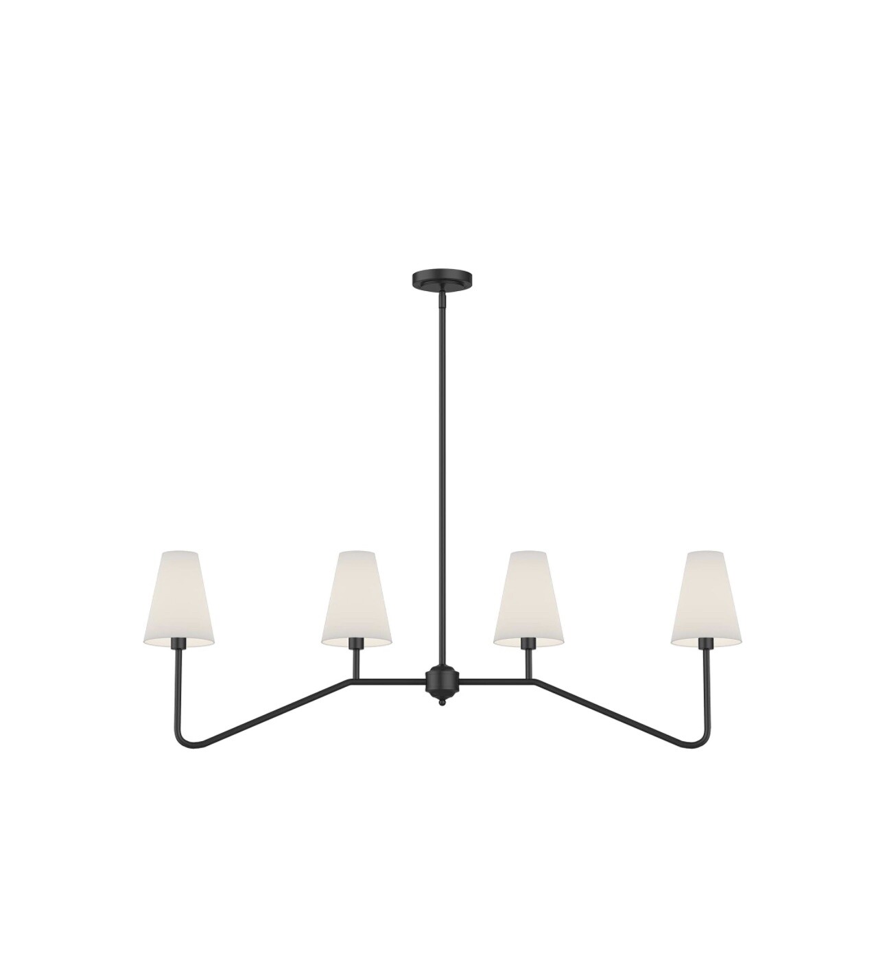 4Light Black Island Pendant with Linen Shades eBay