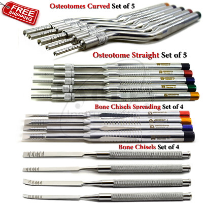 Range Of Bone Chisels Kit Instrument Ridge Concave Tip Splitting Ridge ...