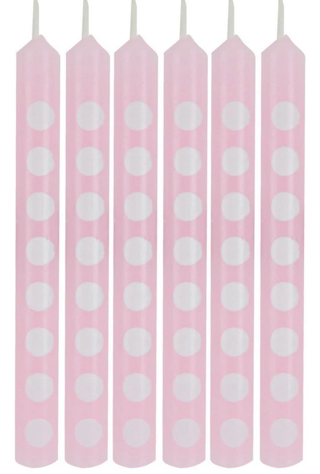 24 Creative Converting Cake Candle, 2.25", Classic Pink Polka Dot (2x 12) - Image 2 of 3