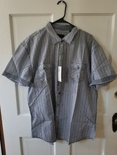 FashionOutfit Men's Casual Check Collar Button Down Short Sleeve Pockets Shirt