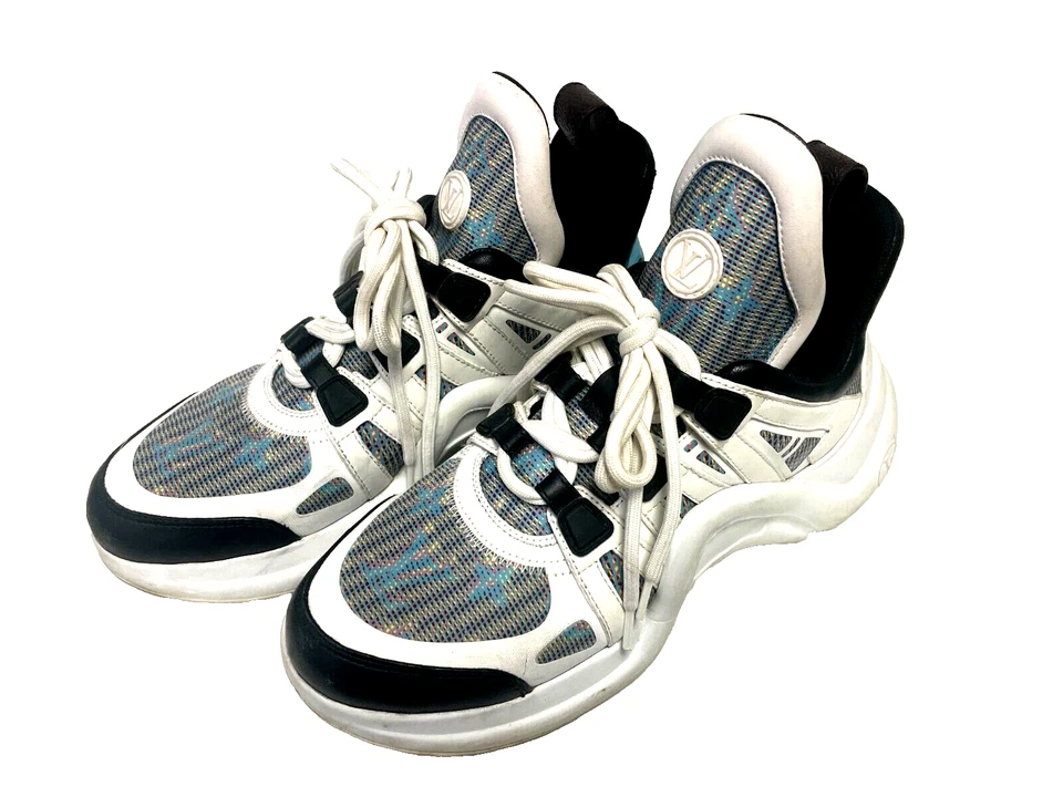 Louis Vuitton Women's LV Archlight Sneakers Leather and Damier Monogram LV SZ 8 - Image 2 of 4