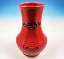 RARE Homer Laughlin Fiesta Royalty Vase Cinnabar Red Golf Tournament 2nd Place