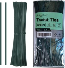 Twist Ties 150 PCS 6.1 Inches Bread Ties Green Reusable for Bags for Gard