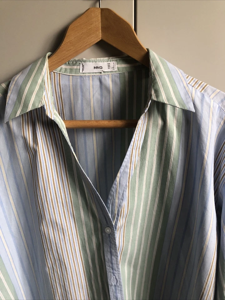 Mango Womens Striped Shirt UK Size Large (14] - Image 2 of 4