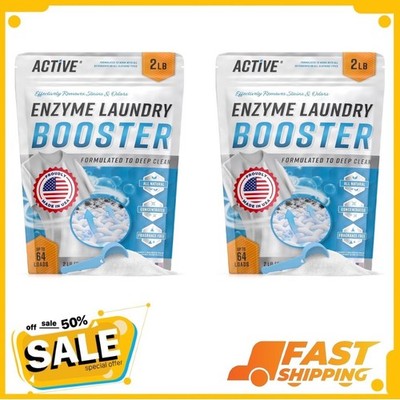 Active Unscented Enzyme Laundry Booster and Odor Removing Detergent, 128 Loads