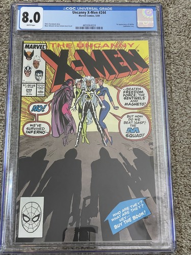 UNCANNY X-MEN #244 (1989) CGC 8.0 1st Appearance Jubilee! Copper Age Marvel! Key