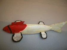 FISH DECOY WOOD SPEARING ICE FISHING LURE FOLK ART MINNESOTA CARVER ORIGINAL