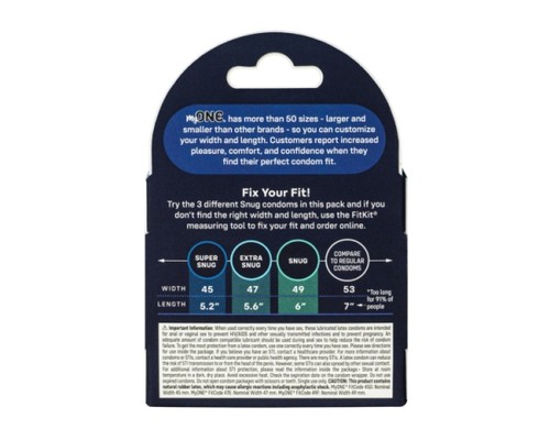 One My One Snug Sampler Condoms - Premium Latex - 3 count - Picture 2 of 3