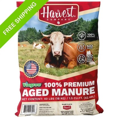 Viagrow 40 Lb. 1.5 Cu. Ft. Organic Cow Manure Soil Amendment Premium Aged Compos