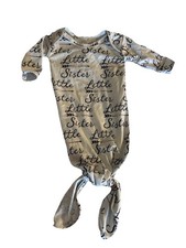 Newborn Knotted Gown Infant Soft Sleeping Gowns 0-3 months Little Sister