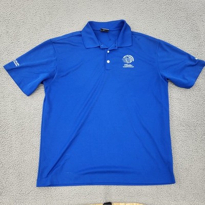 Tag?Nike Polo Mens Size Large Blue Performance WGC Cadillac Championship Shirt
