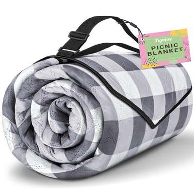 TigeJoy Extra Large Picnic Blanket Waterproof Foldable 80''x80'', Outdoor Mat