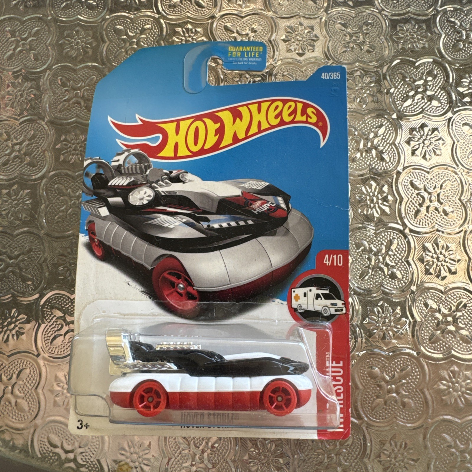 2017 Hot Wheels #40 HW Rescue 4/10 HOVER STORM Black-Red w/Red Wheels OH5 Spokes