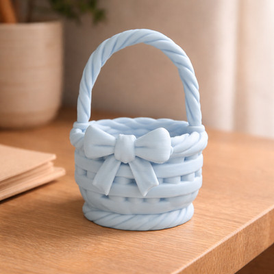 Eierkorb mit Schleife | 3D-Druck Osterdeko | Korb mit geflochtenem Design | Frühlings-Gif