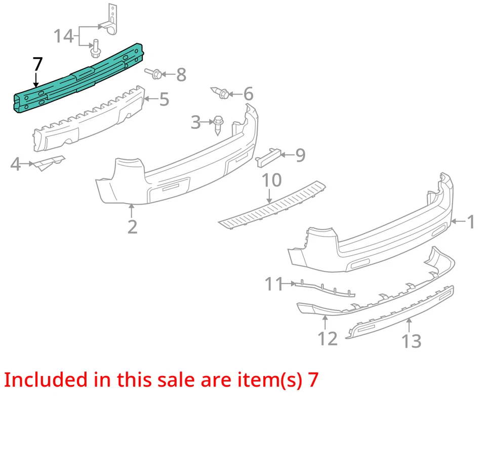 2002-2007 Saturn Vue Rear Bumper Reinforcement F2FBG - Image 2 of 3