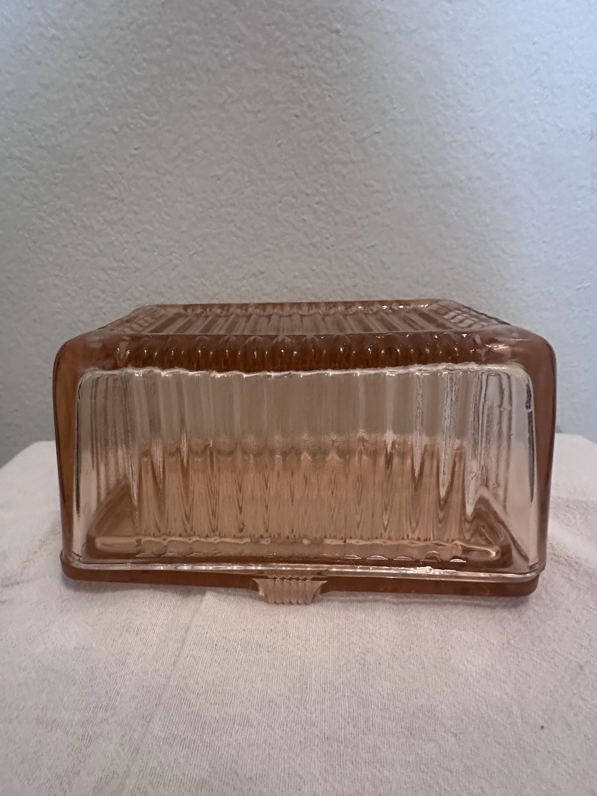 Vintage/Antique Federal Pink Glass Pound Butter Dish 5.5”x3.5”