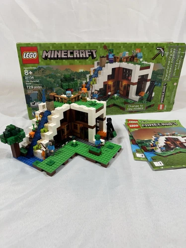 Lego Minecraft Die Wasserfallbasis gebraucht mit Karton und Anleitung