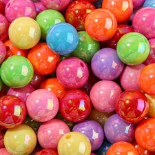 ANCADN 16mm Acrylic Beads 100pcs Ab Rainbow Color Pen Medium, rainbow