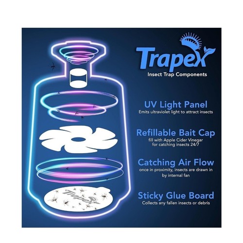 Trapex 4way Indoor Non-zap Insect Trap W/Refills Gnats Fruit Fly Safe Non-toxic - Picture 3 of 6