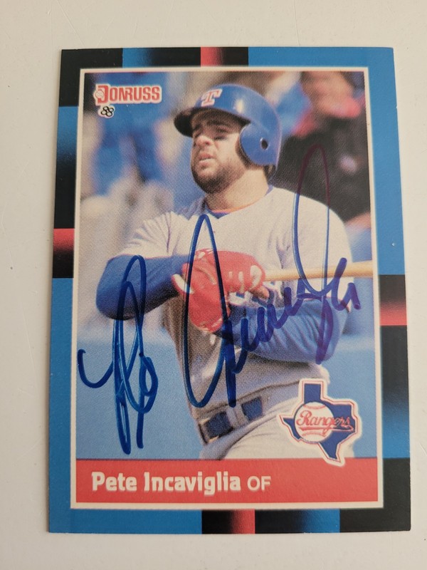 1988 Donruss  Pete Incaviglia  AUTO Texas Rangers AUTOGRAPH Signed